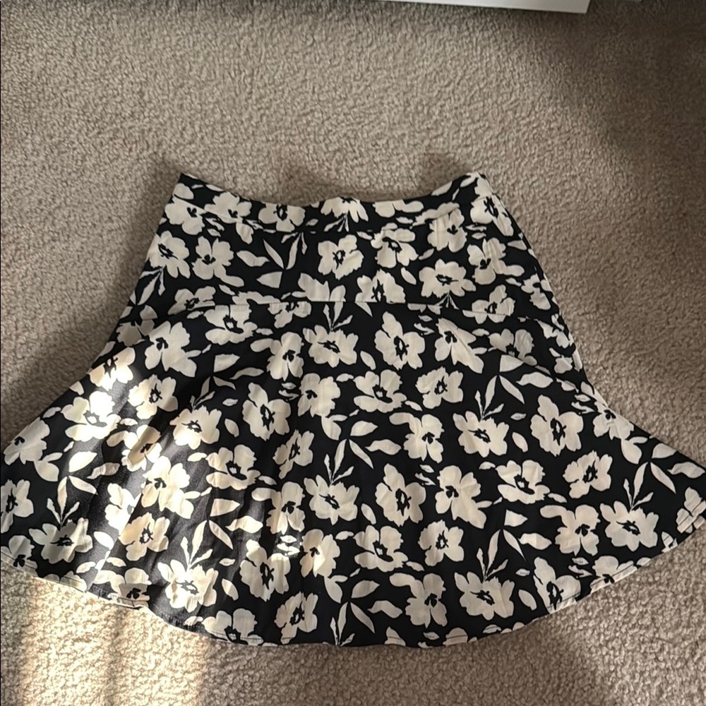 SHEIN Black and White Mini Skater Skirt